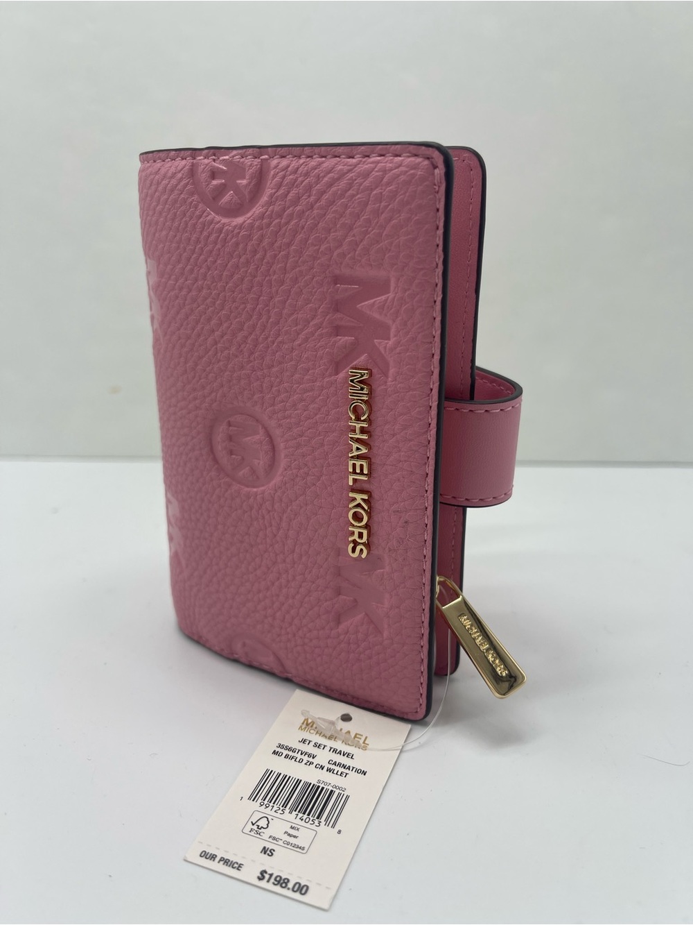 Michael KORS Jet Set Travel Md Zip CN Logo Debossed Bifold Wallet
Carnation 
NWT - Picture 9 of 16